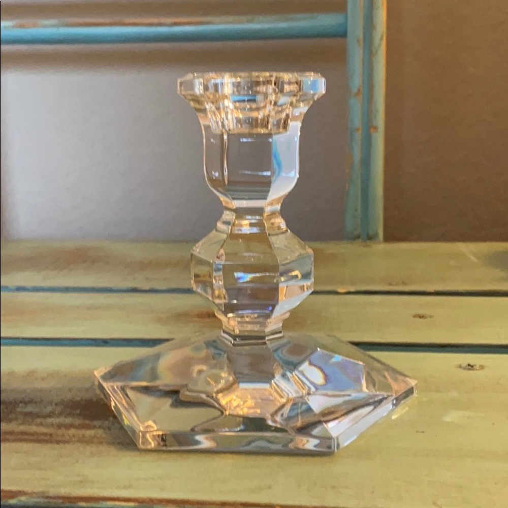 Val St Lambert Gardenia 5” Crystal Candlestick